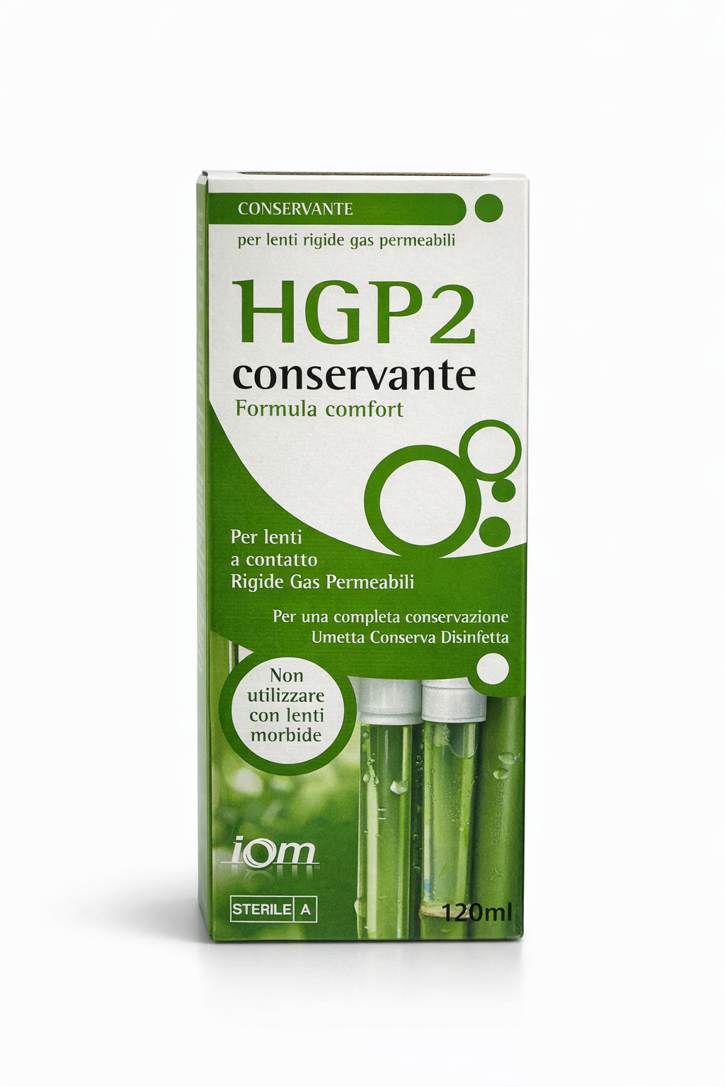 Soluzione conservante HGP2 per lenti a contatto rigide gas permeabili (120ml)
