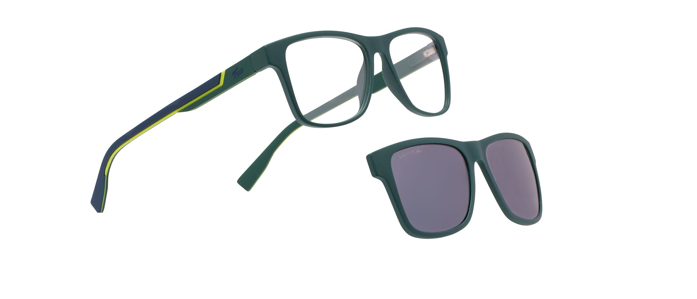 Occhiale da vista Lacoste da uomo in acetato (con clip-on da sole)