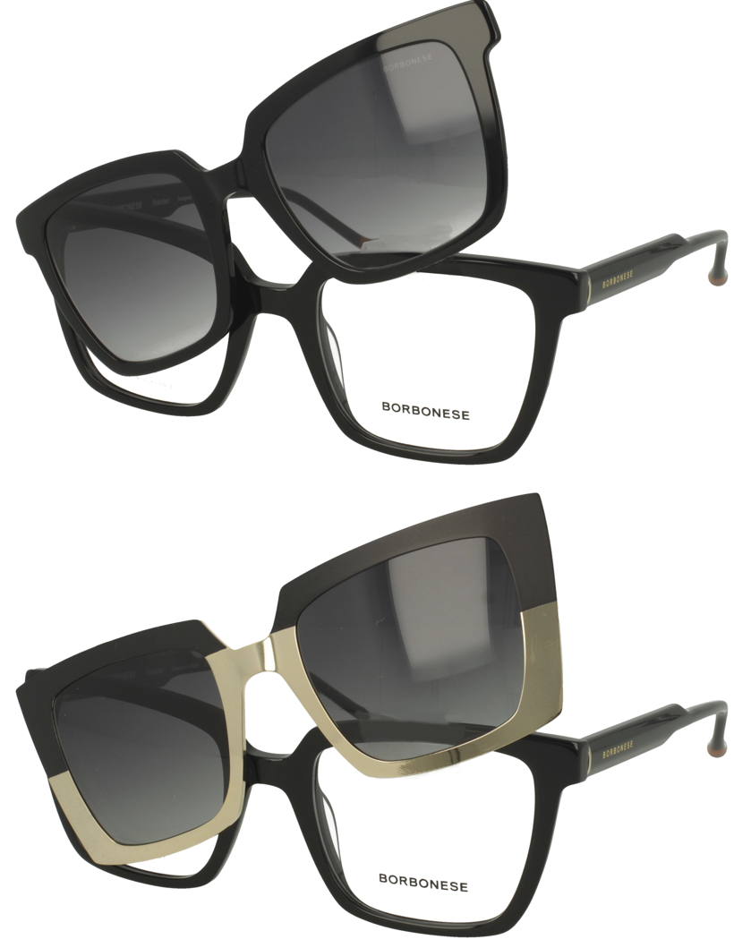 Occhiale da vista Borbonese da donna in acetato con clip-on