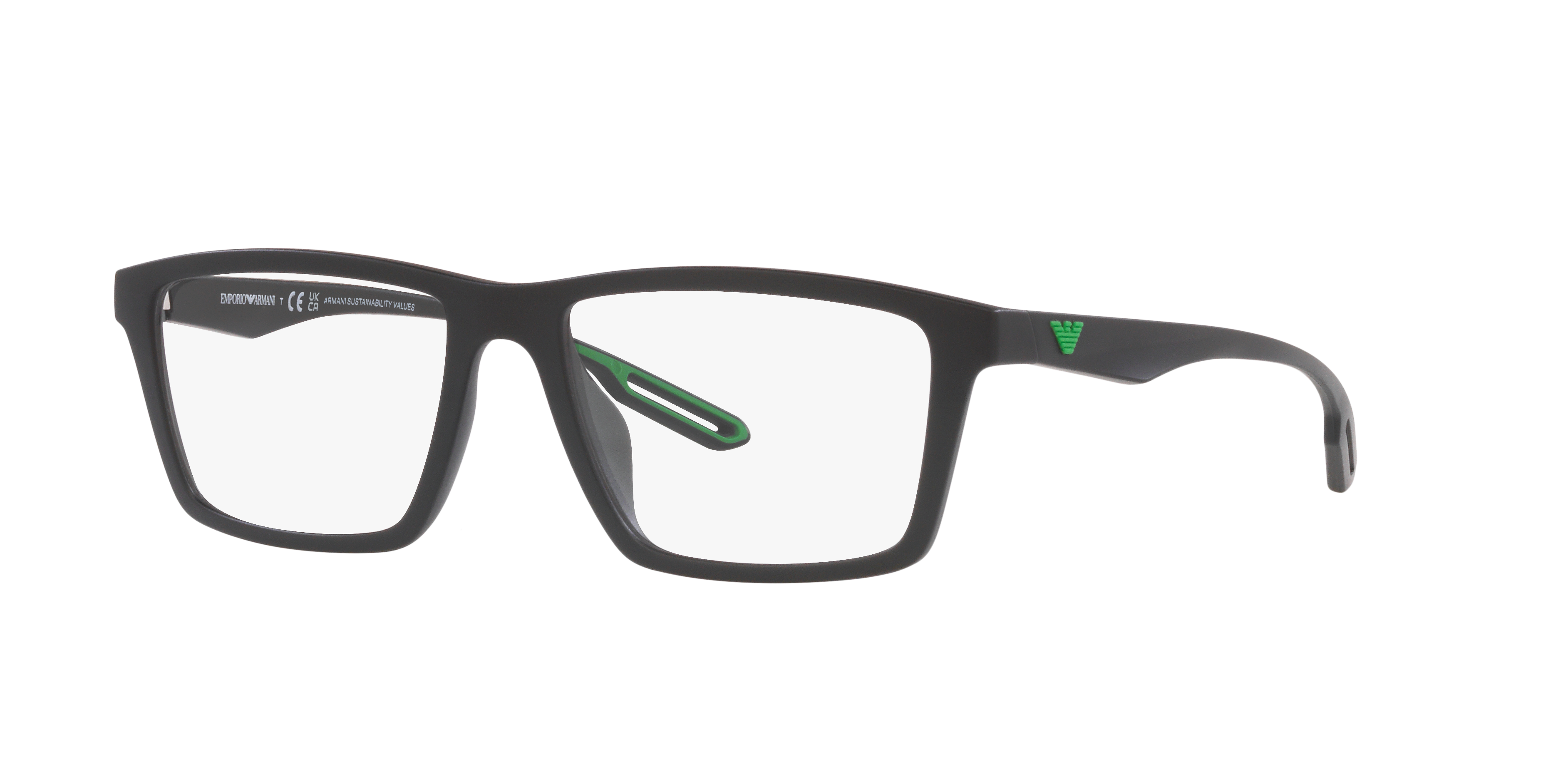 Occhiale da vista Emporio Armani da uomo in acetato con clip-on da sole