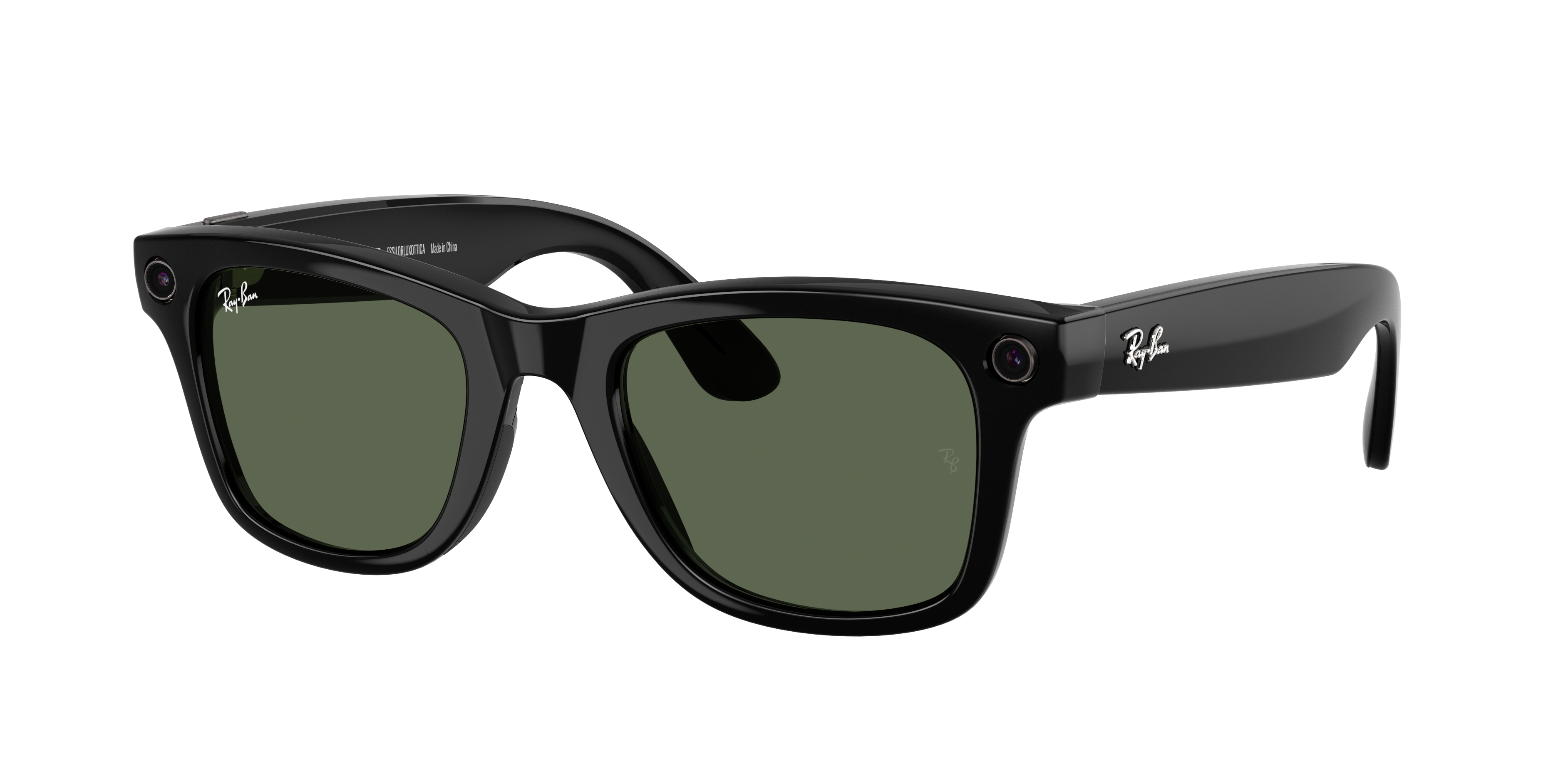 Occhiale Rayban Meta Wayfarer Gen 2 da sole unisex (Shiny black con lente verde G15)